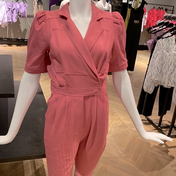 Puff sleeve wrap front denim jumpsuit - Picture 8 of 8